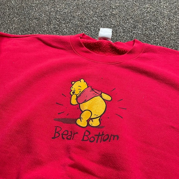 Disney Store Other - Vintage Disney Store Winnie the Pooh Bear Bottom Sweatshirt Red XXL Made in USA